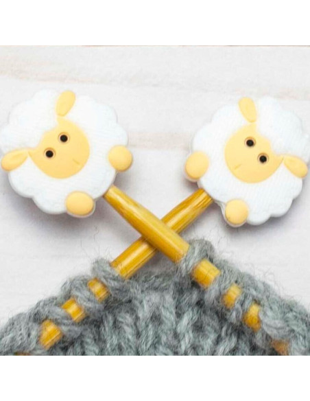 Breistoppers voor breinaalden - Witte schaap