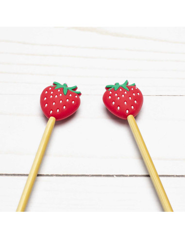 Breistoppers voor breinaalden - Aardbeien