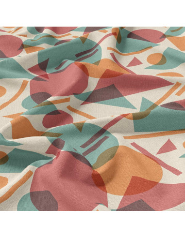 Viscose stof Reflection Reveal - Roo-tid