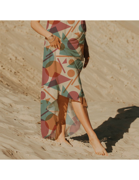 Viscose stof Reflection Reveal - Roo-tid