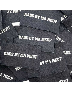Set van 5 geweven labels om op te naaien Made By Ma Meuf