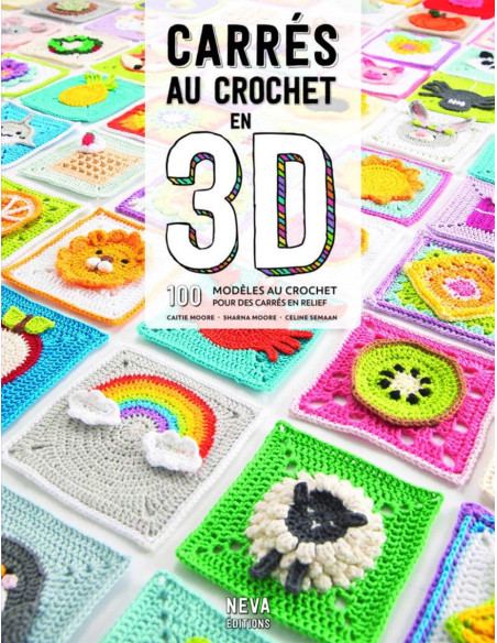 3D gehaakte vierkanten boek
