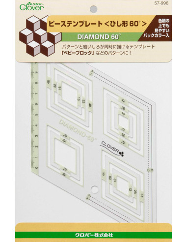 Patchwork sjabloon Diamond 60° Clover