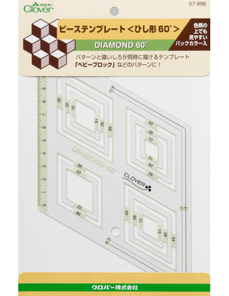 Patchwork sjabloon Diamond 60° Clover