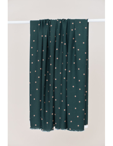 Viscose crêpe stof Jolly Dots - Flesgroen