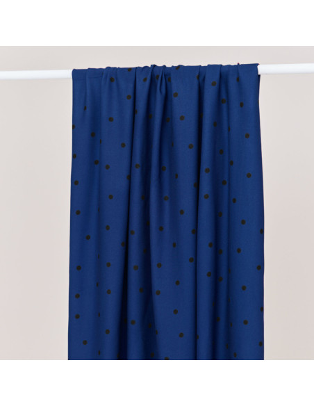 Viscose crêpe stof Jolly Dots - Kobaltblauw