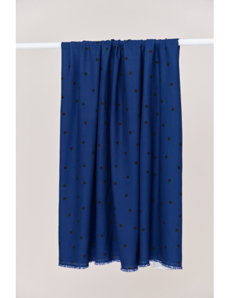 Viscose crêpe stof Jolly Dots - Kobaltblauw