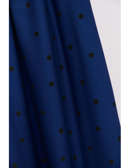 Viscose crêpe stof Jolly Dots - Kobaltblauw