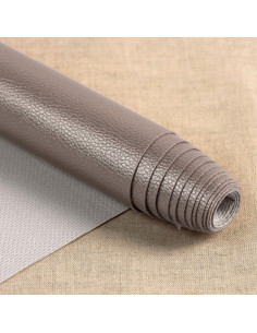 Karla Star imitatiestof coupon 140 cm x 50 cm - Metallic taupe