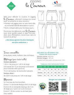 Jogging- en shortpatroon voor heren Le Coureur - Les BG 2