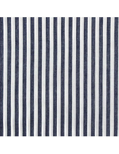 Katoenen popeline stof - Brede strepen - Marineblauw 2