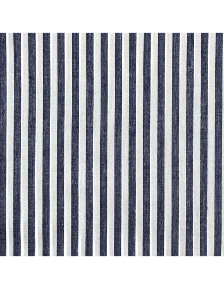 Katoenen popeline stof - Brede strepen - Marineblauw