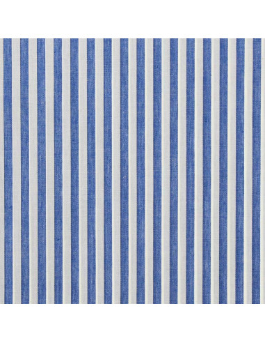 Katoenen popeline stof - Brede strepen - Blauw