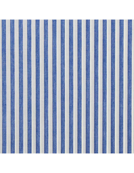 Katoenen popeline stof - Brede strepen - Blauw