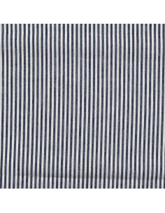 Popeline katoenstof - Fijne strepen - Marineblauw 2