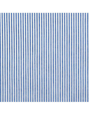 Katoenen popeline stof - Fijne strepen - Blauw