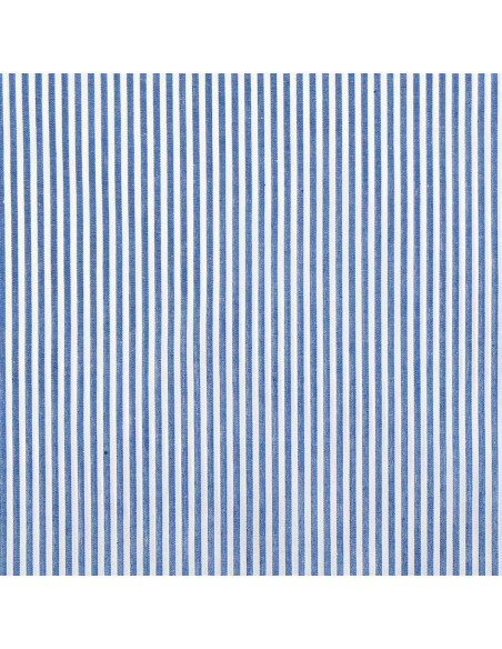 Katoenen popeline stof - Fijne strepen - Blauw
