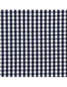 Katoenen popeline stof - Grote Vichy ruiten - Marineblauw 2