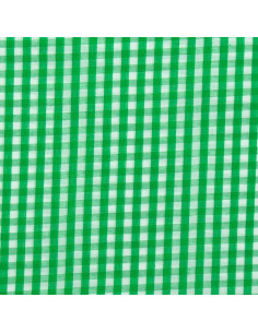 Katoenen popeline stof - Grote Vichy ruiten - Groen 2