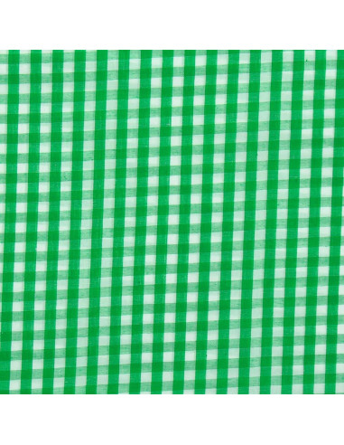 Katoenen popeline stof - Grote Vichy ruiten - Groen
