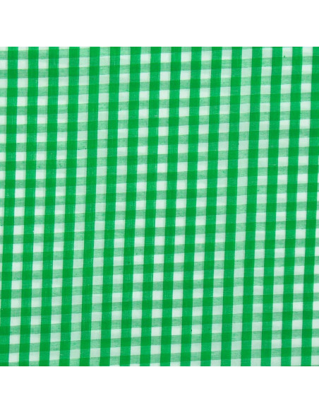 Katoenen popeline stof - Grote Vichy ruiten - Groen