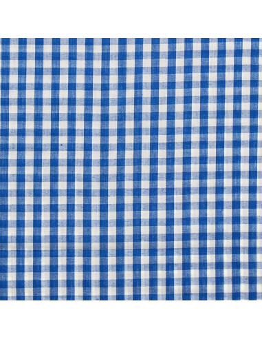 Katoenen popeline stof - Grote Vichy ruiten - Blauw