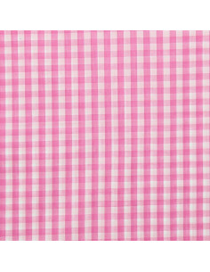 Katoenen popeline stof - Grote Vichy ruiten - Roze 2