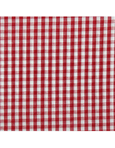 Katoenen popeline stof - Grote Vichy ruiten - Rood 2