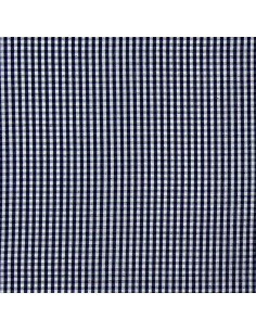 Katoenen popeline stof - Vichy kleine ruitjes - Marineblauw 2