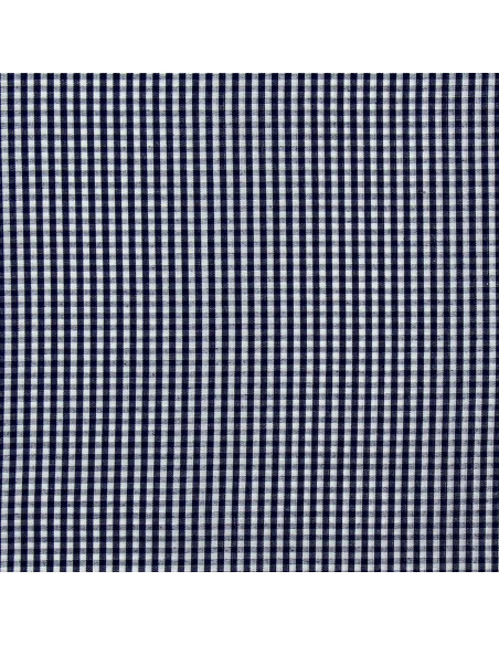 Katoenen popeline stof - Vichy kleine ruitjes - Marineblauw