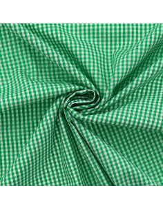 Katoenen popeline stof - Vichy kleine ruitjes - Groen