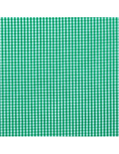 Katoenen popeline stof - Vichy kleine ruitjes - Groen