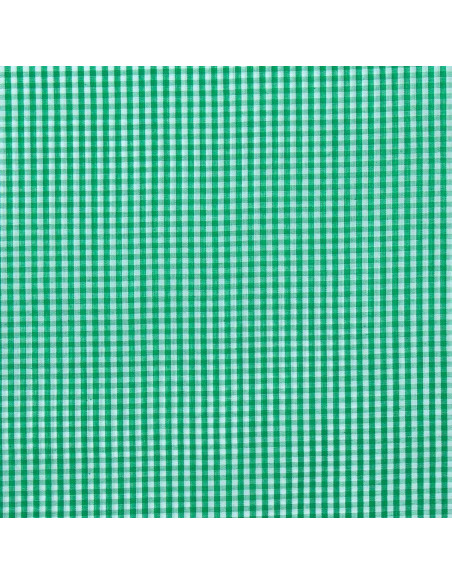 Katoenen popeline stof - Vichy kleine ruitjes - Groen