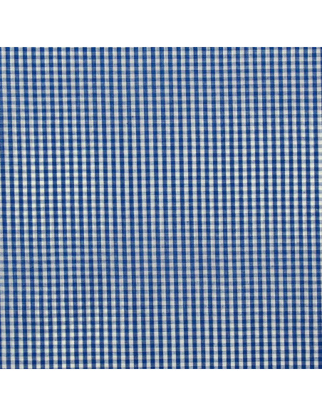 Katoenen popeline stof - Vichy kleine ruitjes - Blauw