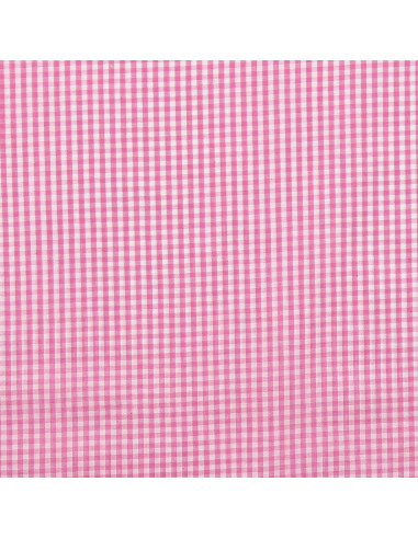 Katoenen popeline stof - Vichy kleine ruitjes - Roze