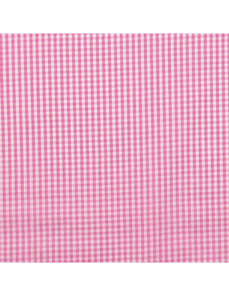 Katoenen popeline stof - Vichy kleine ruitjes - Roze