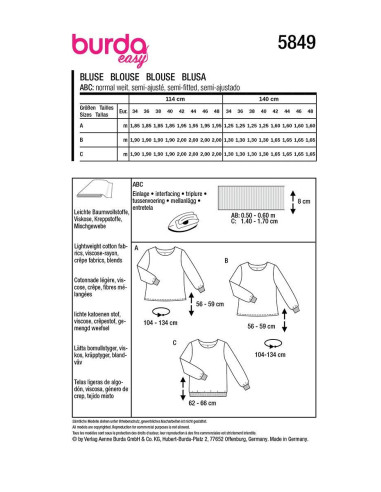 Blousepatroon - Burda 5849