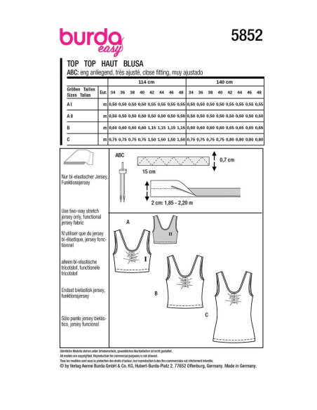 Top patroon - Burda 5852