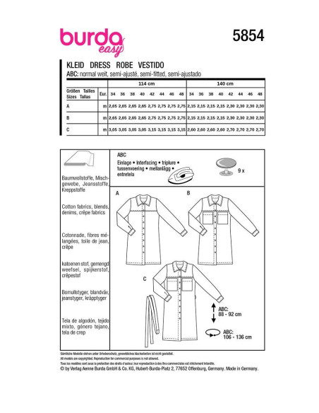 Jurkpatroon - Burda 5854