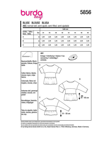 Blousepatroon - Burda 5856