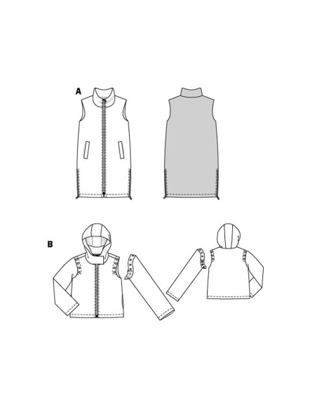 Patroon voor gilet en jas - Burda 5869