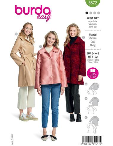 Mantelpatroon - Burda 5872