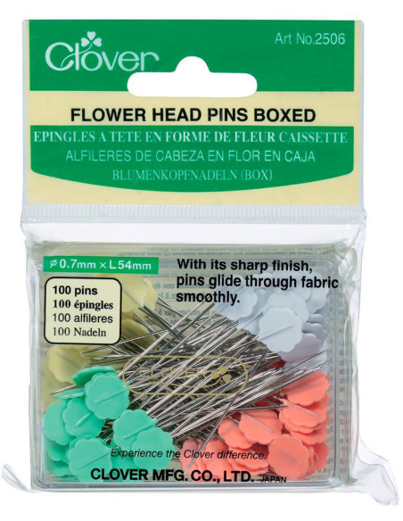 Doos met 100 bloemvormige kopspelden van Clover