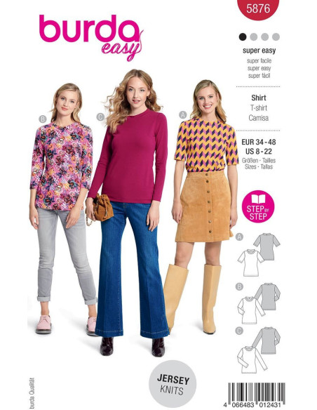 T-shirt patroon - Burda 5876