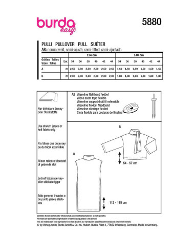 Trui patroon - Burda 5880