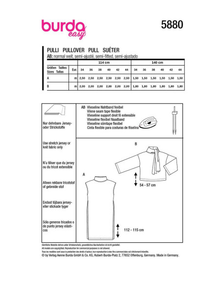 Trui patroon - Burda 5880