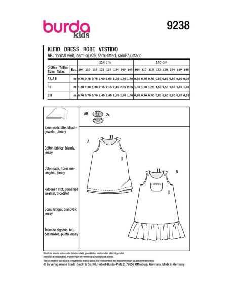 Jurkpatroon - Burda 9238