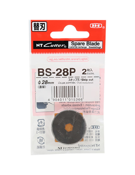 2 vervangmessen met perforatie voor intrekbaar NT Cutter 28 mm