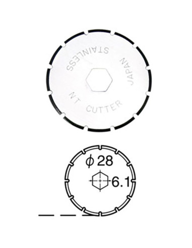 2 vervangmessen met perforatie voor intrekbaar NT Cutter 28 mm