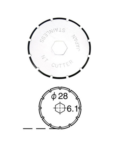 2 vervangmessen met perforatie voor intrekbaar NT Cutter 28 mm